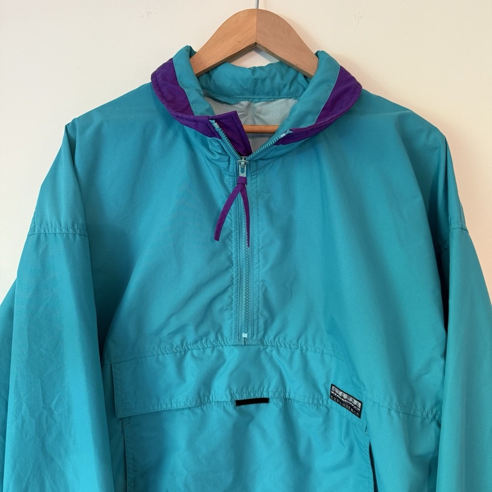 Vintage Jacket Pull Over Windbreaker Half Zip Athletic Running Retro Track Sz XL